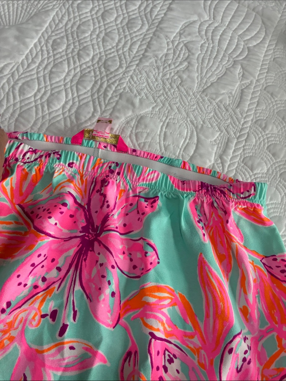 Lilly Pulitzer Mint Floral Maxi Skirt with Pink & Orange Blooms - Picture 3 of 5
